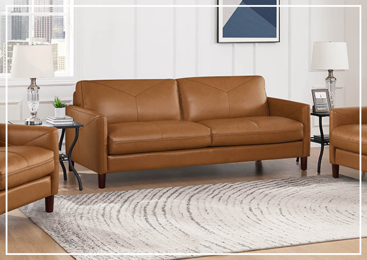 Hydeline Yorkdale Premium Top-Grain Leather Sofa-Jennihome