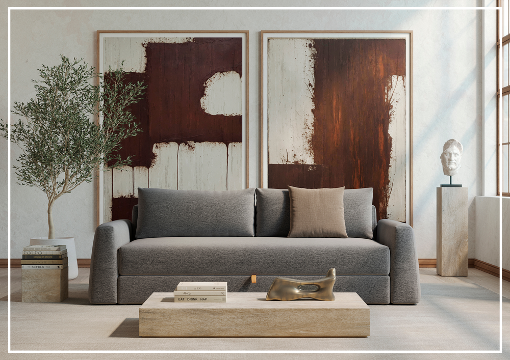 Innovation Living Cone 2-Seater Fabric Sleeper Sofa With Integrated Storage-Jennihome