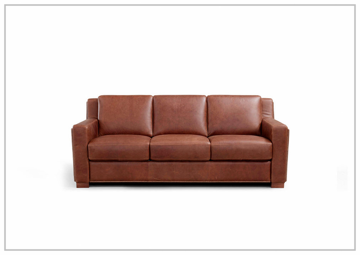 Kathy Ireland Alaves Brown Leather Queen Sleeper Sofa