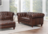 Hydeline Alton Bay Leather Loveseat With Nail-Head Finish-Jennihome