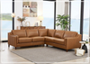 Hydeline Bella Leather Sectional Sofa with Double-Sloped Track Arms-Jennihome