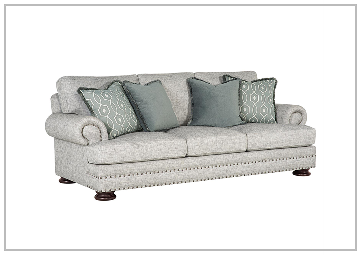 Bernahardt Foster 3-Seater Fabric Sofa in Mocha Leg Finish