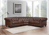 Hydeline Alton Bay Leather Sectional Sofa With Nail-Head Finish-Jennihome