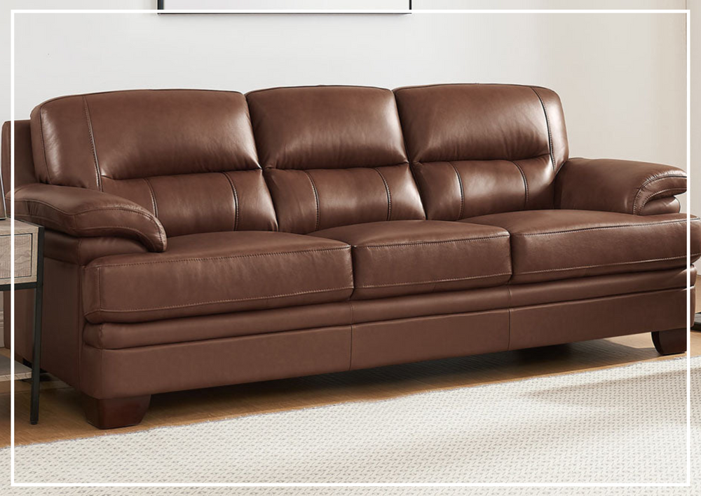 Hydeline Luxor Leather Sofa With Wooden Legs-Jennihome