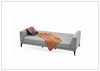 Enza Home Cordell 3-Seater Fabric Sofa Bed with Track Arms