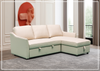 Gio Italia Merax L-Shaped Leather Full Sleeper Sofa with Reversible Chaise