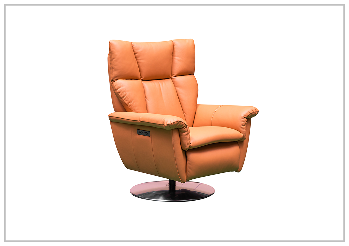 Gio Italia Alessandro Double Power Reclining Leather Swivel Chair- jennihome