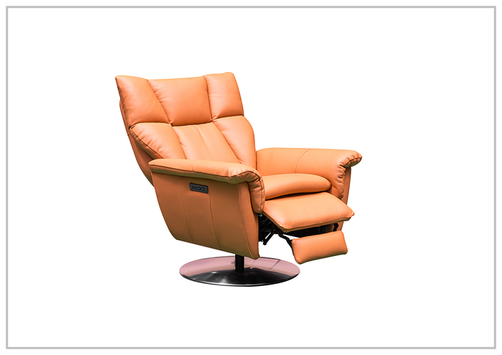 Klaussner Alessandro Double Power Reclining Leather Swivel Chair