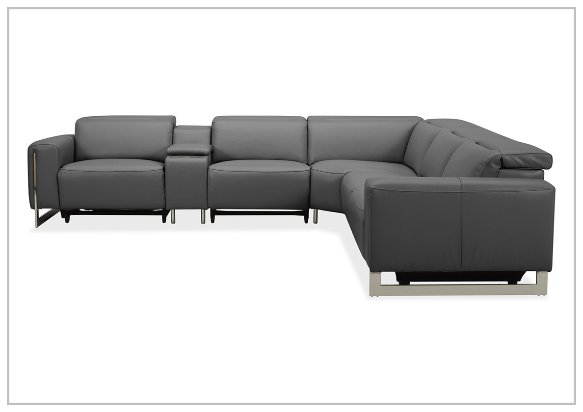 Gio Italia Picasso 6 Piece Motion Reclining Leather Sectional Sofa