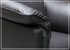 Klaussner Dolce Black Leather 3-Seater Stationary Sofa-Jennihome