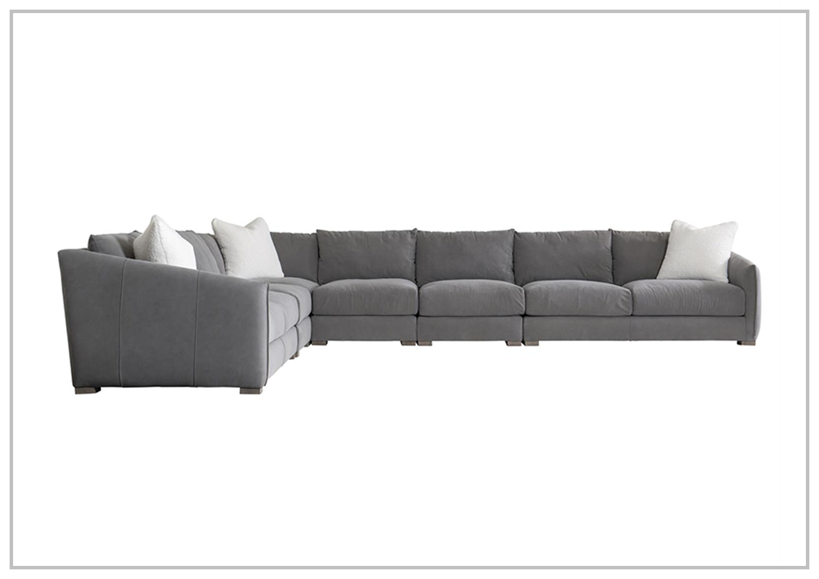 Demi Leather Sectional Sofa - Seats 9 - JenniHome