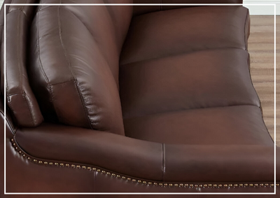 Hydeline Belfast Leather Sofa With Nail-Head Finish