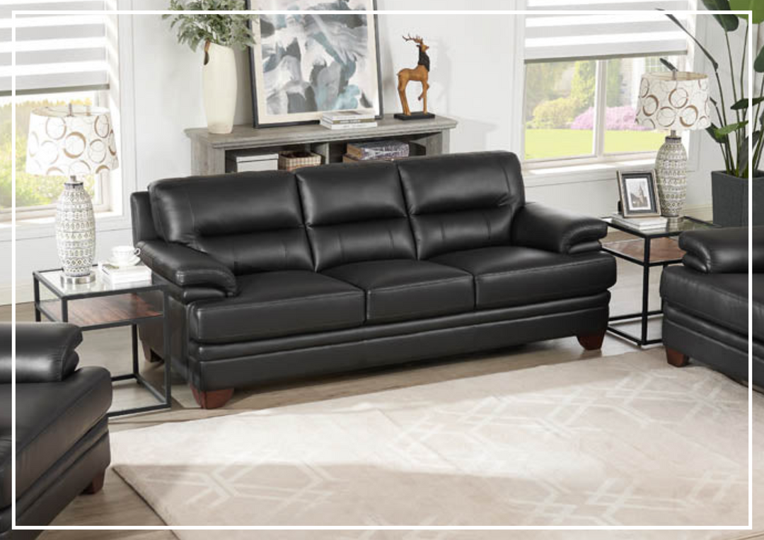 Hydeline Luxor Leather Sofa With Wooden Legs-Jennihome