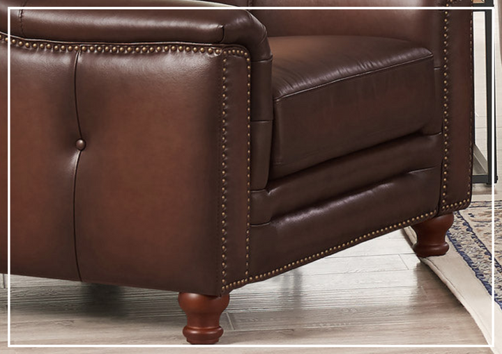 Hydeline Belfast Leather Chair With Nail-Head Finish