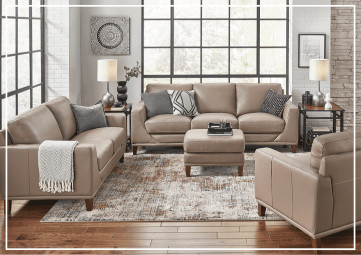 Hydeline Soma Leather Brown Sofa-Jennihome