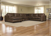 Bernhardt Dawkins Leather Sectional Sofa in Walnut Finish