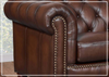 Hydeline Alton Bay Leather Sectional Sofa With Nail-Head Finish