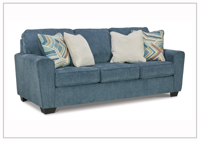 Claire 3 Seater Fabric Queen Sleeper Sofa in Blue Color