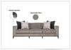 Bernhardt Noel Fabric Sofa With Plush Feather Down Cushions in Gray-Jennihome