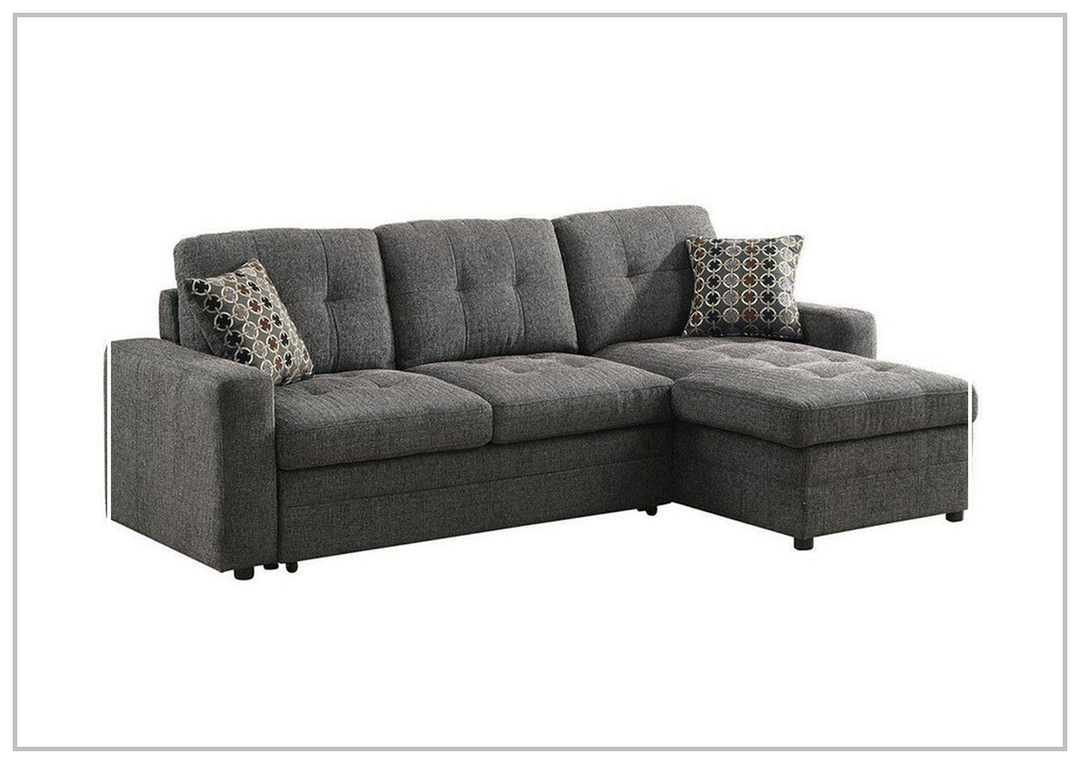 Gio Italia Gus 2-Piece Sleeper Sectional in Gray