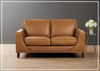 Hydeline Soma Leather Brown Loveseat Sofa-Jennihome