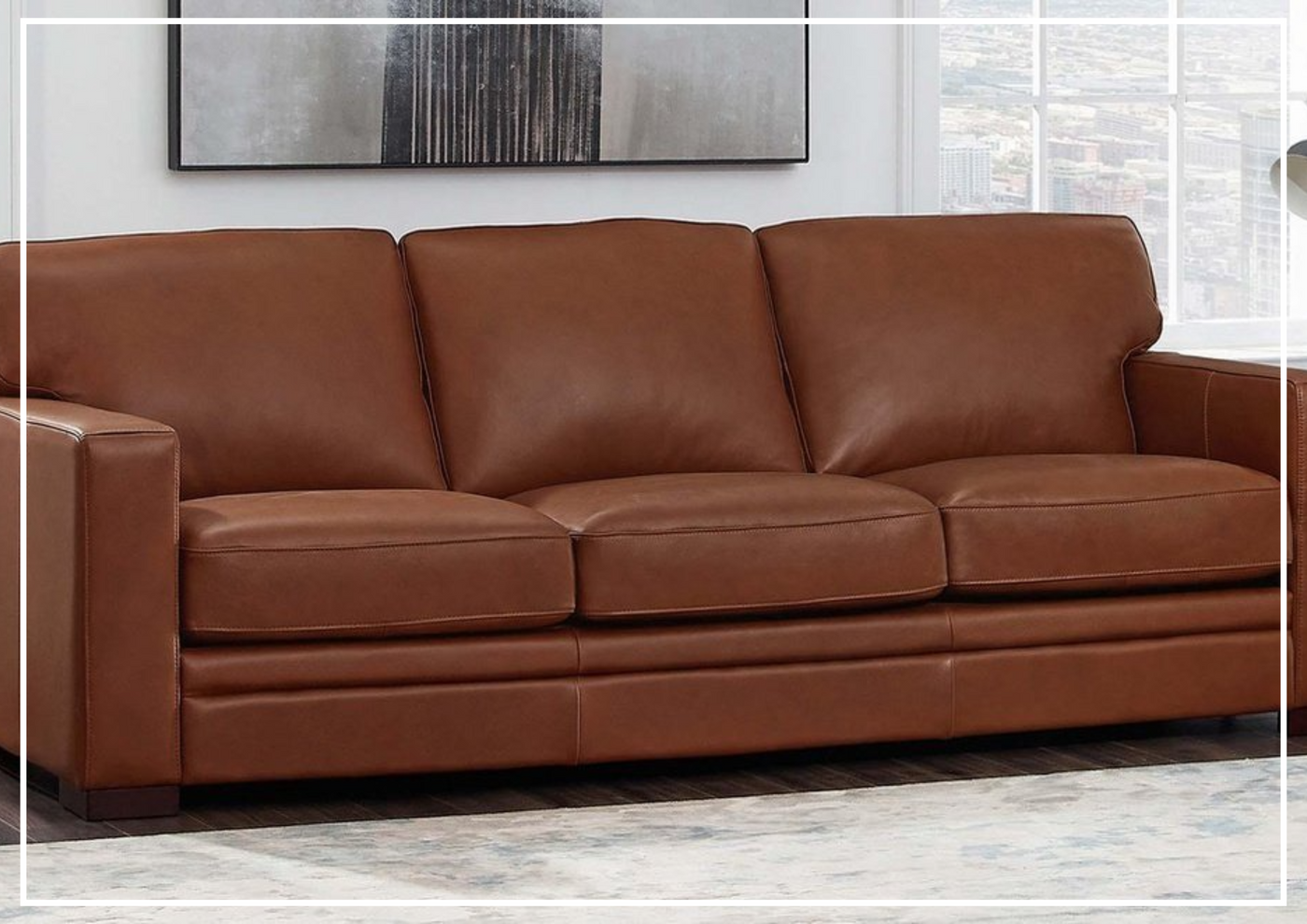 Hydeline Dillon Premium Top-Grain Leather Sofa-Jennihome