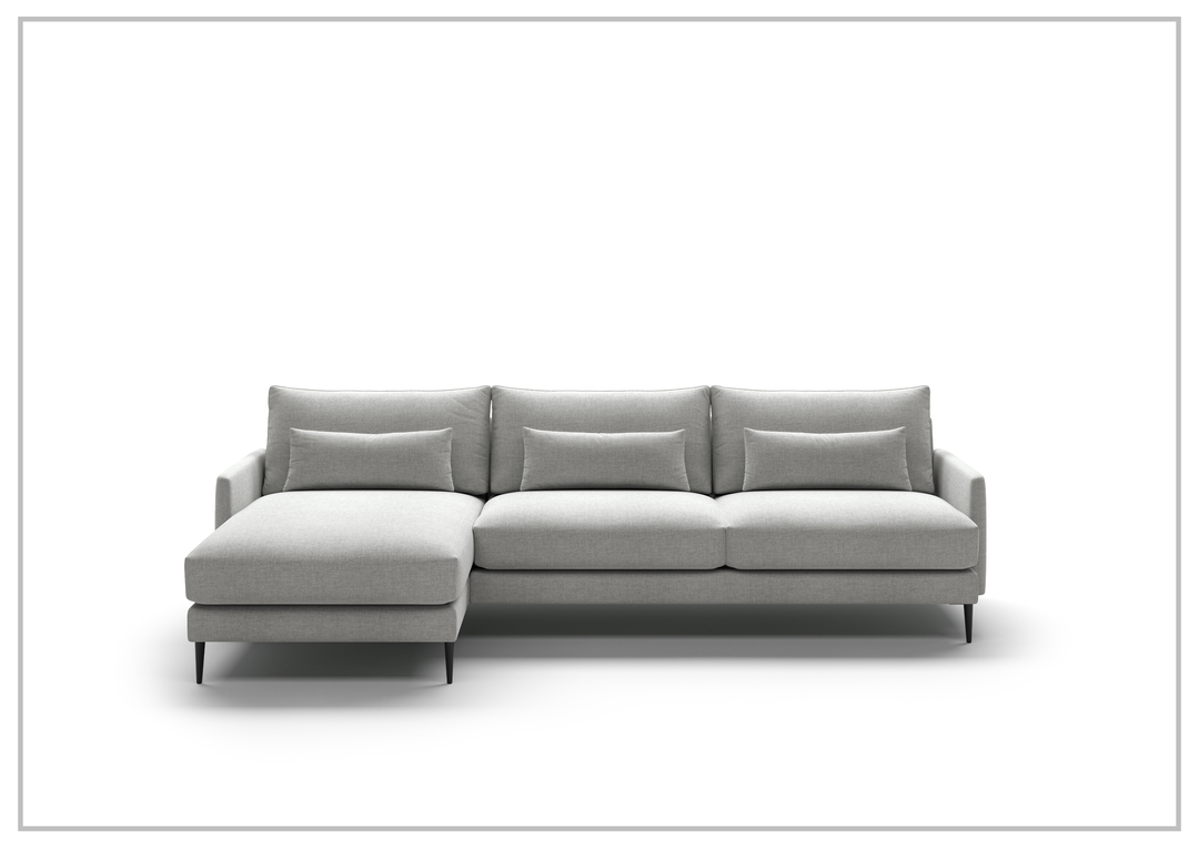 Luonto Liam Fabric Sofa Sectional With Reversible Chaise In Gray-Jennihome