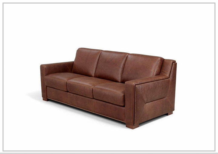 Kathy Ireland Alaves Brown Leather Queen Sleeper Sofa