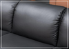 Klaussner Dolce Black Leather 3-Seater Stationary Sofa-Jennihome