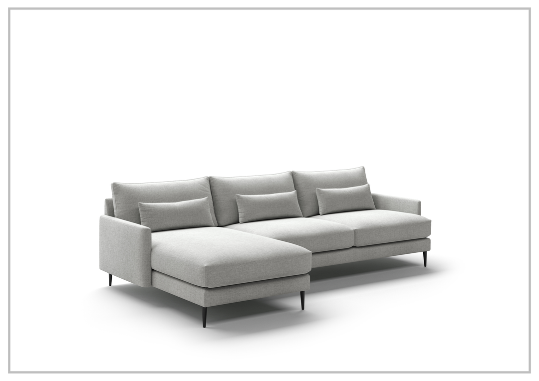 Luonto Liam Fabric Sofa Sectional With Reversible Chaise In Gray-Jennihome