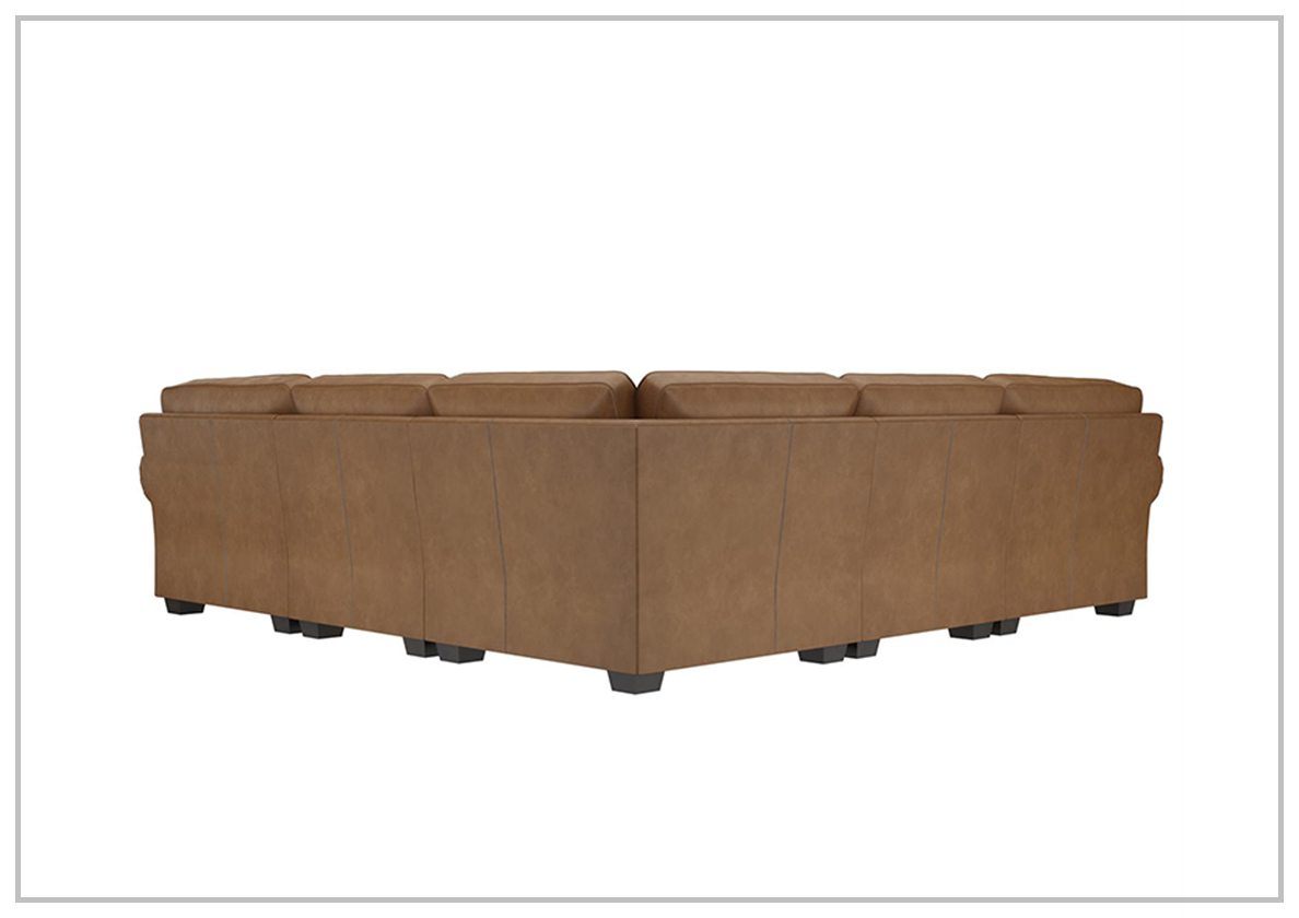 Bernhardt Grandview L-Shaped Leather Sectional Sofa in Mocha Finish