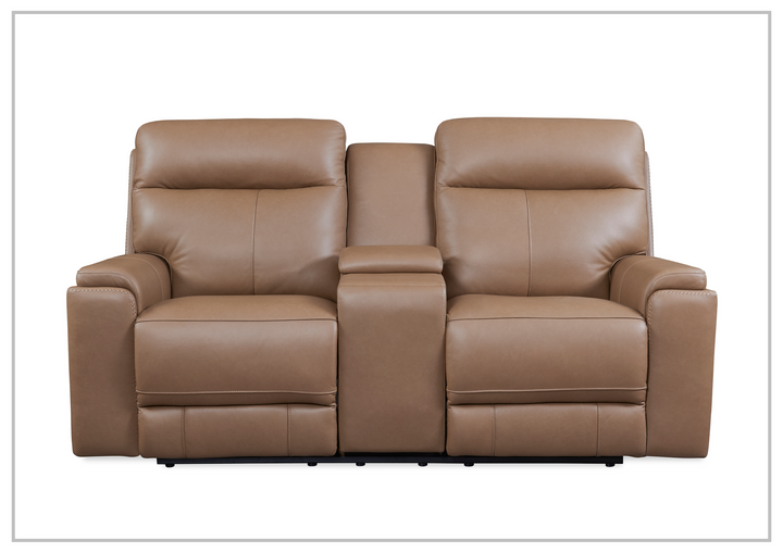 Gio Italia Bruna Power Reclining Leather Loveseat With Console-Jennihome