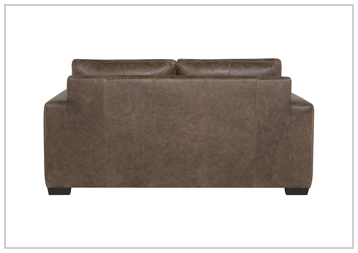 Bernhardt Dawkins Leather Loveseat with Walnut Finish- sofabed