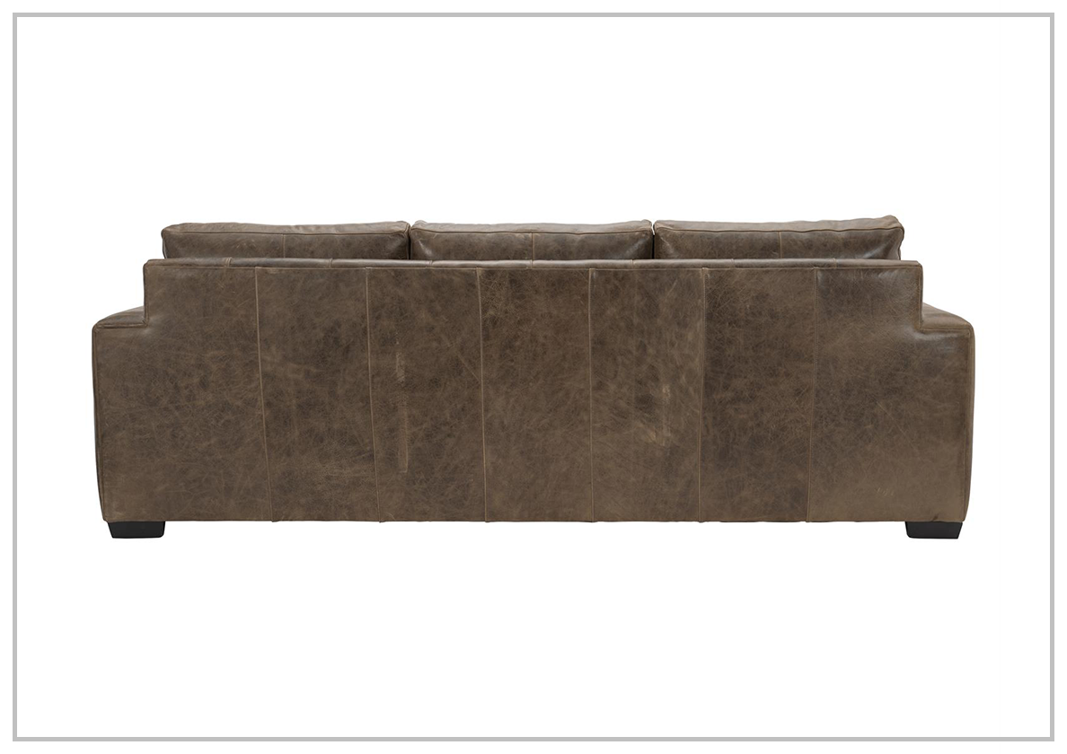 Bernhardt Dawkins Leather Sofa with Walnut Finish- Jennifer furniture