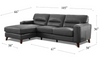 Elm L-Shape 3-Seater Leather Sectional Sofa with Modern Design