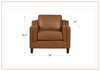 Hydeline Bella Leather Chair with Cushioned Backrest-Jennihome