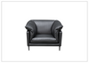 Klaussner Dolce Black Leather Stationary Chair-Jennihome