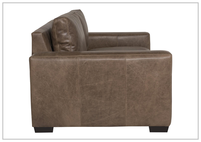 Bernhardt Dawkins Leather Loveseat with Walnut Finish- sofabed