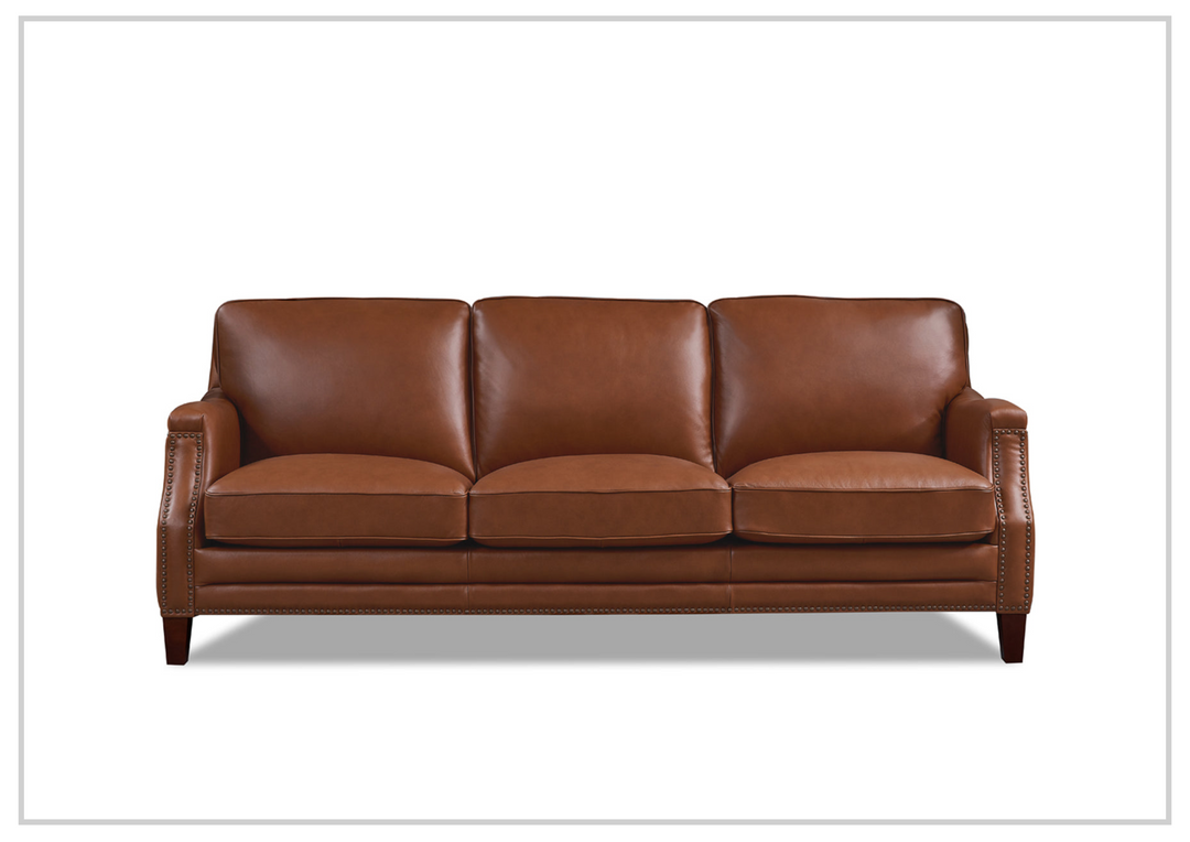 Hydeline Camano Leather Sofa With Nail-Head Finish-Jennihome