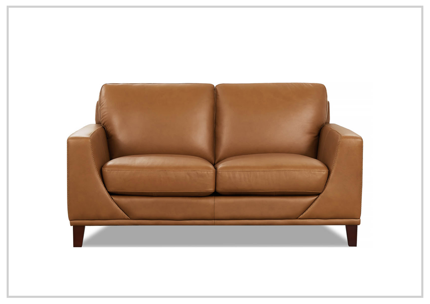 Hydeline Soma Leather Brown Loveseat Sofa-Jennihome