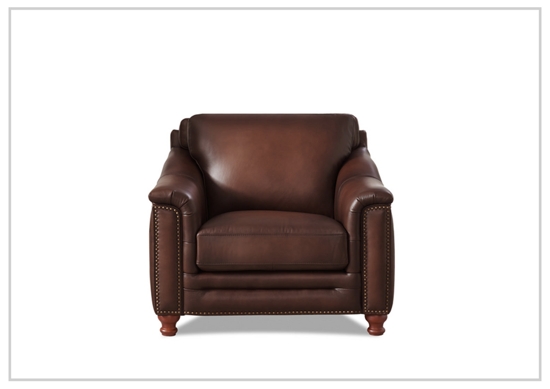 Hydeline Belfast Leather Chair With Nail-Head Finish-Jennihome