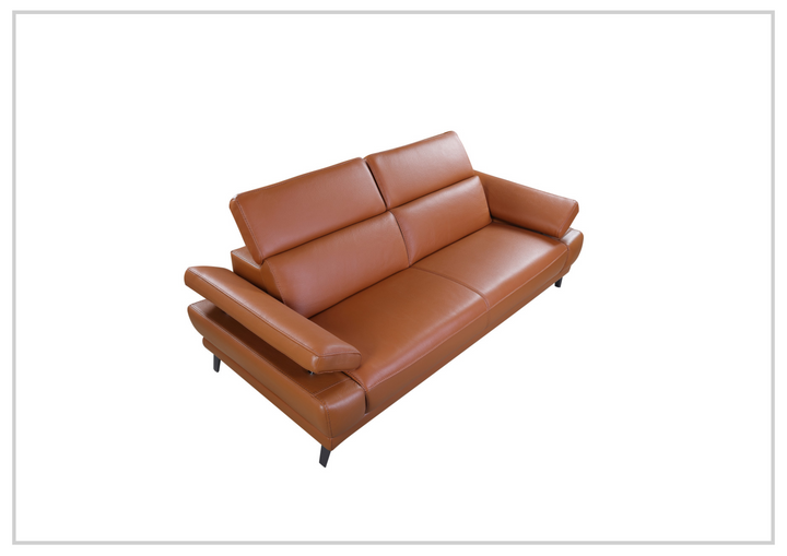 Gio Italia Mercer Leather Loveseat With Adjustable Headrest - Jennihome