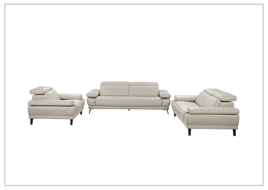 Gio Italia Mercer Leather Loveseat With Adjustable Headrest - Jennihome