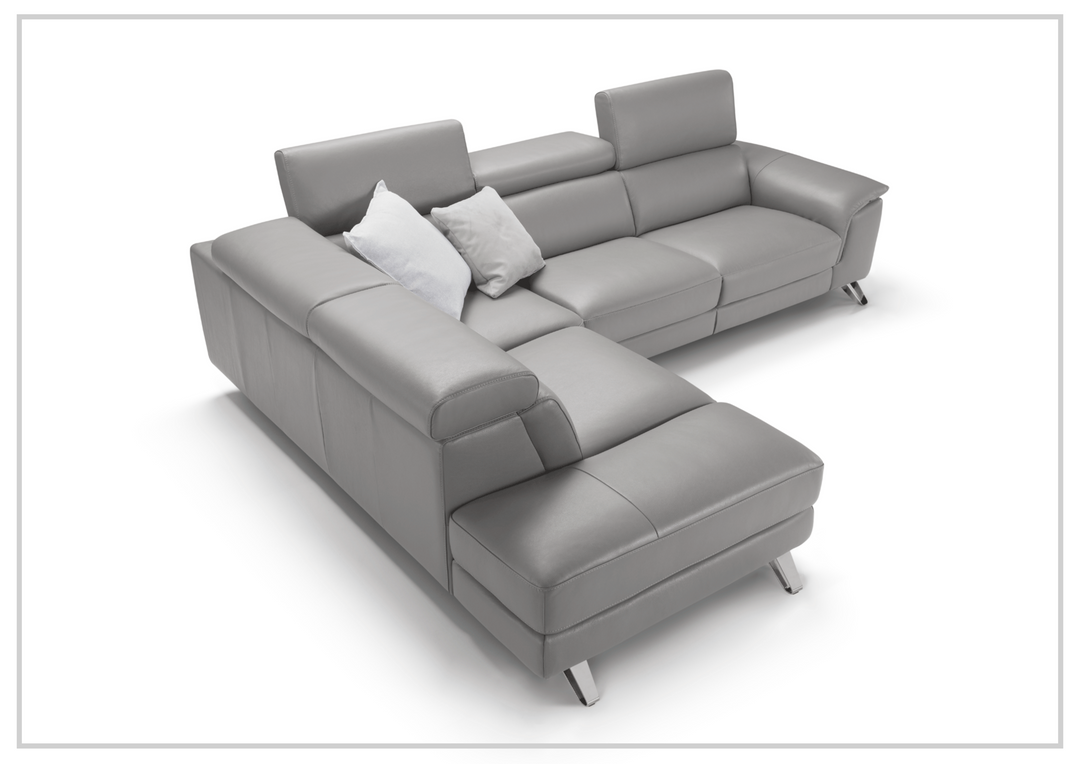 Gio Italia Denver L-Shaped Sectional with Electric Recliner Leather Sofa - Jennihome