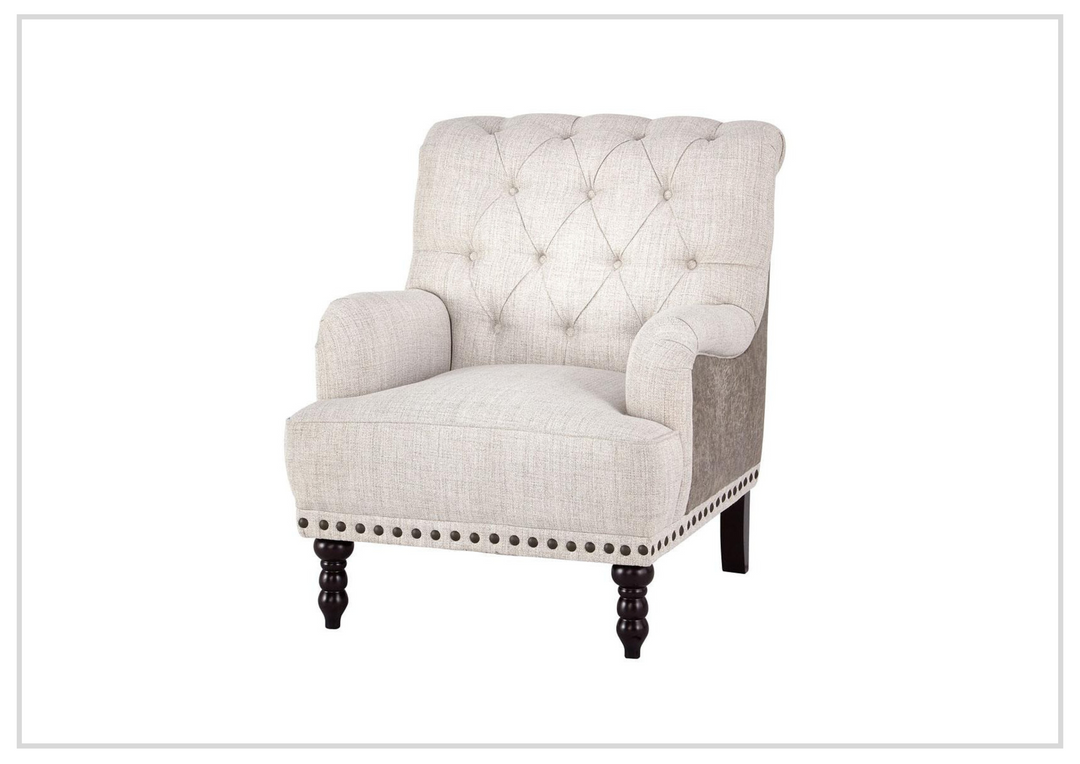 Gio Italia Trevella  Fabric Accent Chair in Ivory