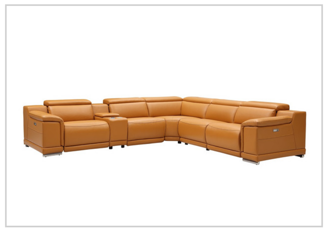 Gio Italia Hartley Power Motion Leather Sectional Sofa with Storage