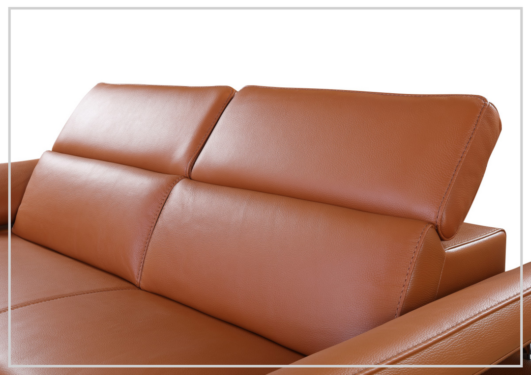 Gio Italia Mercer Leather Loveseat With Adjustable Headrest - Jennihome