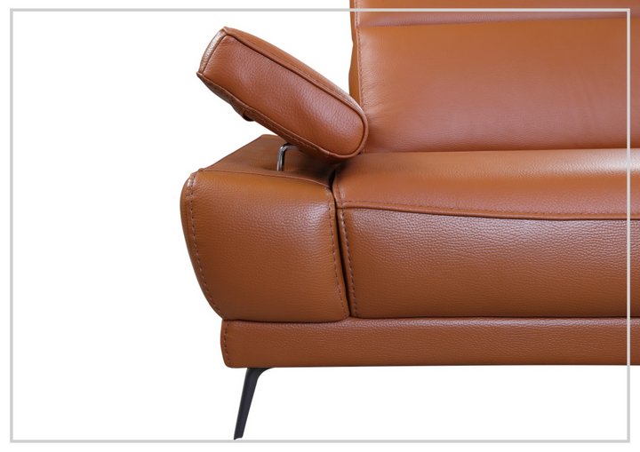 Mercer Leather Sofa with Adjustable Headrests