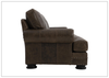 Foster Dark Brown Leather Sofa with Rolled Arms