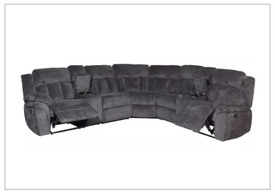 Klaussner McCobb 7-Piece Gray Recliner Sectional Sofa-Jennihome